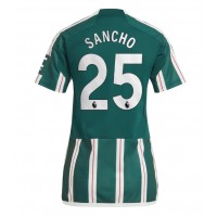 Dres Manchester United Jadon Sancho #25 Gostujuci za Žensko 2023-24 Kratak Rukav